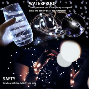 24-Pack 7ft Đèn dây Mini 20 đèn <span class=keywords><strong>LED</strong></span> cổ tích hoạt động bằng pin 3 chế độ Tốc độ không thấm nước lấp lánh trang trí tiệc đom đóm - Product Image 2