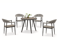 Table à manger et chaises d'extérieur pour 4 personnes, meubles de cour de loisirs, imperméable et crème solaire