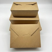 Boîte à repas en papier kraft blanc imprimée sur mesure 1000 ml, anti-fuite, vente en gros pour sandwichs