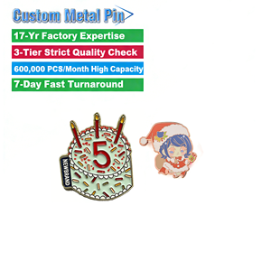 Distintivo Personalizzato con Logo in Rilievo in Lega di Zinco con Doppio Smalto per Regali Aziendali di Anniversario - Product Image 1