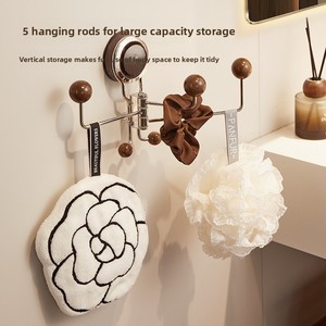 Étagère murale en acier inoxydable à ventouse, sans perçage, robuste, pour vêtements, cuisine et salle de bain - Product Image 4