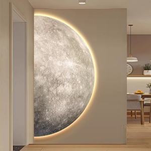 Arte Mural Minimalista Moderno de Lujo con Diseño de Planeta, Pintura Luminosa LED Impresa en Cristal de Porcelana, Decoración para el Hogar - Product Image 2