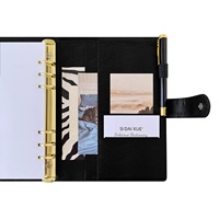 Agenda rechargeable en cuir PU de qualité supérieure avec 6 anneaux, carnet de notes 2026 A5, planificateur budgétaire, impression personnalisée avec reliure à feuilles mobiles