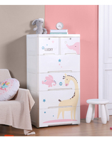 Commode de rangement pour bébé en plastique multicouche de haute qualité, armoire en plastique PP avec roulettes et serrure