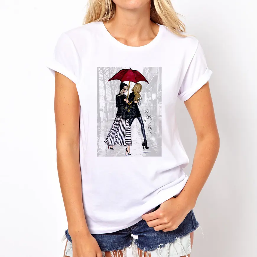 T-shirt pour femmes, Hipster décontracté et Cool, Vintage, couleur blanche, Paris,