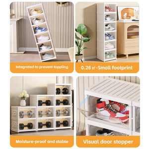 Faltbare Kunststoff-Sneaker-Aufbewahrungsbox mit Magnetischer Klarer Tür Schuh-Organizer-<span class=keywords><strong>Box</strong></span> AJ Display-<span class=keywords><strong>Box</strong></span> Staubdichte Schuhregal-<span class=keywords><strong>Box</strong></span> für Zuhause - Product Image 6