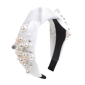 Diadema de Perlas Hua Liyu para Mujer, Diadema con Nudos y Cuentas a la Moda, Estilo Dulce y Colorido - Product Image 5