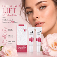 ICONSIGN Kit de Rehaussement de Cils Coréen Sans Colle Étape 1+2 CAMELLIA Solution à la Cystéamine pour Cils Épais et Lotion de Lamination des Sourcils