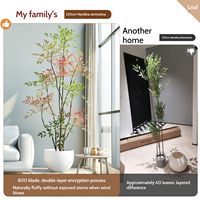 Grand Bonsaï Artificiel Réaliste Nandina Domestica en Pot Moderne en Plastique Écologique et Durable pour Salon – Végétation Artificielle