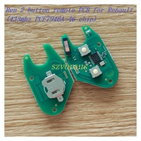 Pour clés télécommandes à 2 boutons avec PCB et puce PCF7946A-46 433 MHz, modèle Ren-RK-06ZB2, couleur noire, fonction de verrouillage