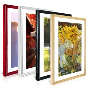 New Digital Photo Frame Square Photo Frame Cheap Digital Picture Frame with Touch Screen 21.5 Inch LCD Screen Wood Wifi