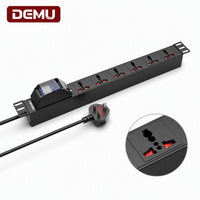 PDU 1U pour montage en rack, 6 prises universelles, disjoncteur 2P, indicateur de puissance, prise UK, unité de distribution pour rack de serveur