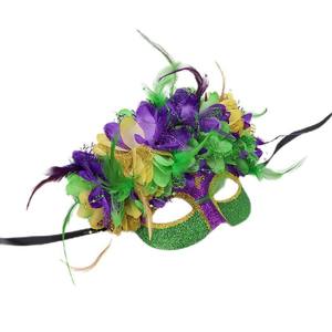 女性のスパンコールフェザー付きマルディグラマスクカーニバル仮面舞踏会マスクコスチュームパーティー用品フラワーコスプレパーティーマスク - Product Image 5