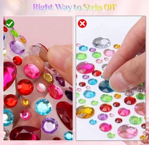 HEARTS Auto-Adhésif Diamante Individuel Gem Autocollant <span class=keywords><strong>Carte</strong></span> Artisanat Cristal Autocollants Strass Autocollants - Product Image 3