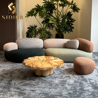 Ensemble de canapés design de style européen moderne, canapé sectionnel beige, canapé modulaire pour salon