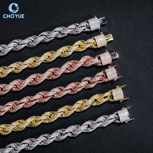 Pulsera de Cadena de Plata 925 con Baño de Rodio y Moissanita Certificada GRA, Corte Brillante Redondo, Micro Pavé, Joyería de Lujo Unisex - Product Image 5