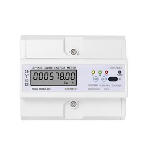 sinotimer energie meter Suppliers-RS485 220/380V 5-100A 3 Fase 4 Draad Din Rail Energy Meter Digitale Power Factor Monitor Met Spanning huidige Frequentie Display