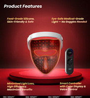 Masque de luminothérapie LED infrarouge portable en silicone de qualité médicale 1064nm 850nm 665nm 460nm pour le soin de la peau du visage