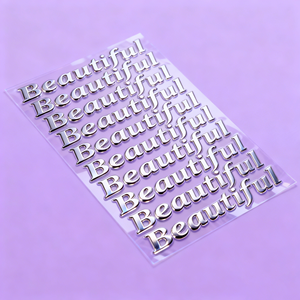 Etiqueta Adhesiva Personalizada con Logotipo 3D, Cromada Plateada, Níquel, Duradera, Anti-UV, Holográfica, Resistente a Arañazos, Diseño Gratuito, Etiqueta Acrílica Dorada para Promoción - Product Image 2