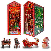 Kit de construction de niche à livres vintage en bois, puzzle 3D miniature, maison de poupée, modèle de maison miniature, décoration intérieure, cadeau pour adultes