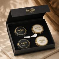 Boîte à caviar noire magnétique en carton rigide haut de gamme avec insert en EVA pour coffret cadeau de luxe