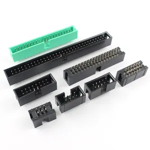 2.54mm Pitch DC3 Male Connector 6 8 10 12 14 16 18 20 24 26 30 34 39 40 50 60 64 Pin DIP Straight IDC Socket Box Header