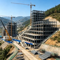 Immeuble d'appartements à structure en acier à plusieurs étages, complexe résidentiel préfabriqué, logement préfabriqué à ossature légère, taille personnalisée OEM