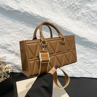 Tas Tangan Mewah Bergaya 2026, Tas Kotak Elegan Warna Solid Serbaguna, Tas Tangan & Selempang Bertekstur