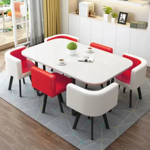 ชุดโต๊ะและเก้าอี้สำหรับการเจรจาธุรกิจแบบเรียบง่าย โต๊ะประชุมขนาดเล็กสำหรับพื้นที่พักผ่อนในสำนักงาน โต๊ะฝึกอบรม โต๊ะต้อนรับ โต๊ะรับประทานอาหารที่บ้าน - Product Image 5