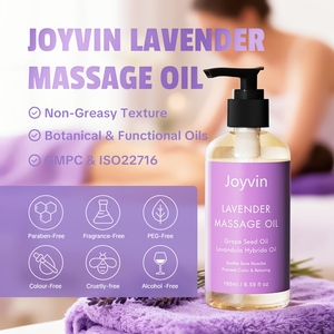 JOYVIN minyak pijat Lavender dengan ekstrak tanaman biji anggur minyak pelembap otot relaksasi untuk semua jenis kulit pasokan besar - Product Image 5