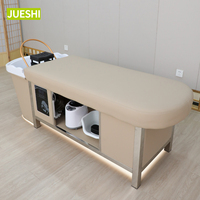 JUESHI-Lit de massage japonais avec cadre en acier pour salon de beauté, vasque en acrylique pour le lavage des cheveux