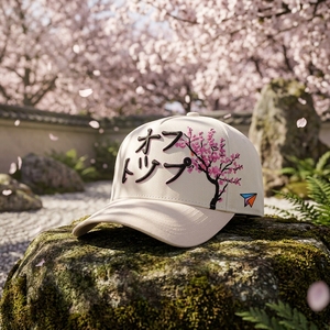 Gorra de Béisbol de 5 Paneles con Bordado 3D de <span class=keywords><strong>Sakura</strong></span>, Forro de Satén de Lujo, Hebilla Ajustable y Diseño Floral - Product Image 1