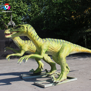 Simulation dinosaure jumeaux Statue animatronique dinosaure grandeur nature animé Raptor Velociraptor pour parc d'attractions et parc animalier - Product Image 3