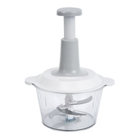 Hachoir manuel semi-automatique en plastique avec grand bol de 2,0 L pour légumes, viande, fruits, herbes, ail et oignon, à pression manuelle et sans effort