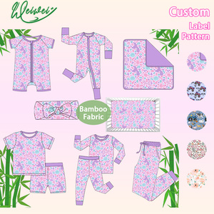 Özel baskı bebek giysileri toptan çocuk giyim bambu viskon Spandex uyuyanlar bambu bebek pijama pijama - Product Image 1
