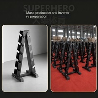 Support pliable en métal pour haltères, étagère de rangement pour salle de sport, équipement de fitness commercial transfrontalier pour la maison, support en A à 5 niveaux, multi-usages