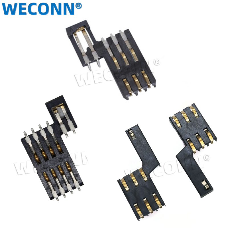 6/8/10 pin pcb connector IC card socket connector smart card connector with right left switch