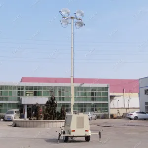 Tour d'éclairage mobile diesel télescopique de puissance de mât élevé portatif de fournisseur direct d'usine