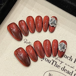 <span class=keywords><strong>Uñas</strong></span> Postizas <span class=keywords><strong>de</strong></span> Lujo TSZS, Largas y Medianas, con Diamantes 3D Brillantes, Hechas a Mano, Color Rojo para el Día <span class=keywords><strong>de</strong></span> <span class=keywords><strong>San</strong></span> <span class=keywords><strong>Valentín</strong></span>, Venta al por Mayor - Product Image 4