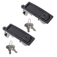 Cerradura de compresión ANSI Grado 3 SSR con pestillo de repuesto, 2 llaves, acabado negro, distancia entre ejes de 35 mm, C2-32-25, palanca empotrada ajustable