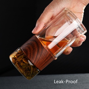 Botella de Agua con Infusor de Té, Ecológica, de Doble Vidrio Borosilicato, 250 ml, Diseño Minimalista, para Viajes, YINUO - Product Image 3