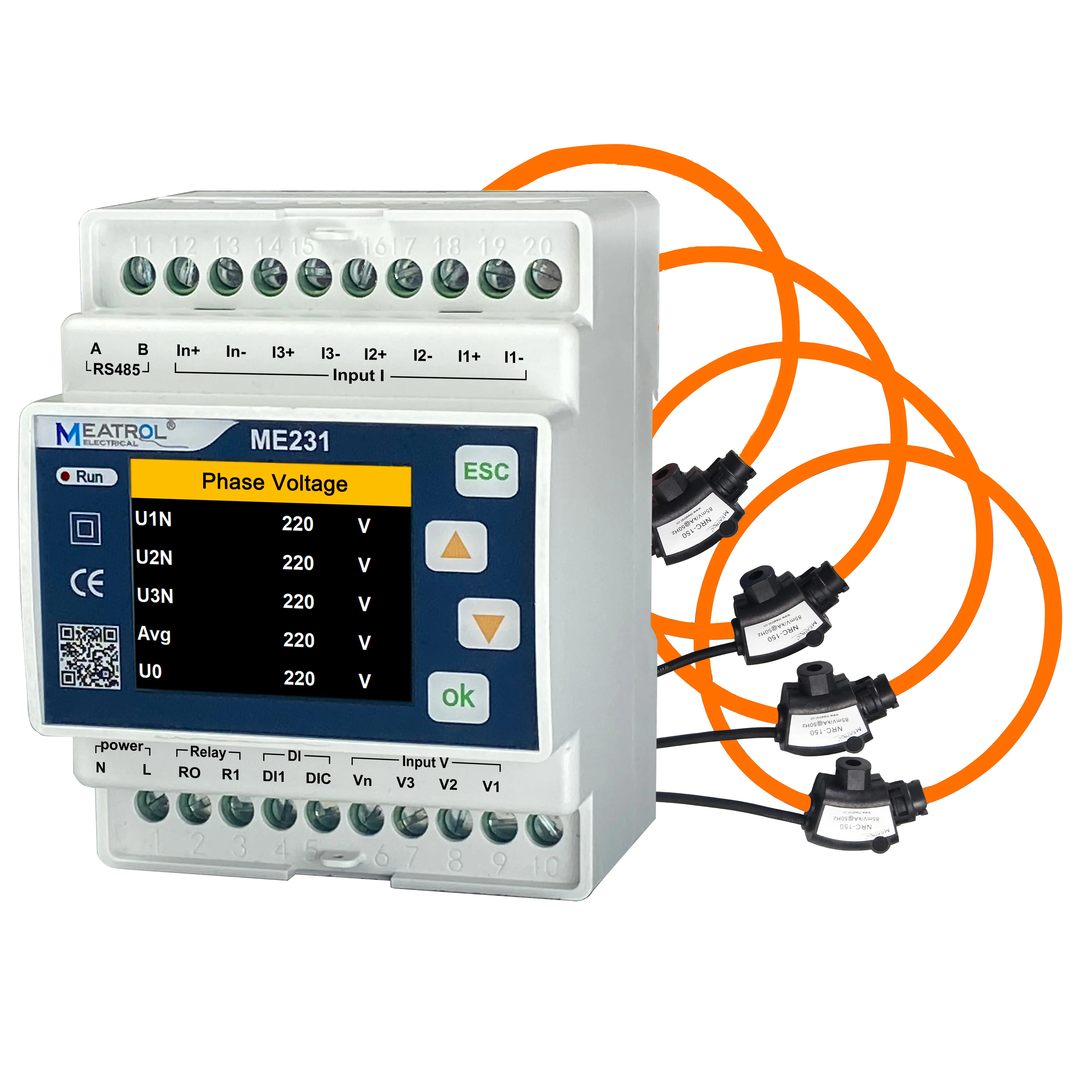 Smart energy monitor Wifi 300A pinza amperometrica 3 CTs misuratore di tensione di corrente Amp meter Wifi Power clamp Meter