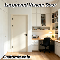 Porte en placage massif laquée à 6 faces, résistante à l'humidité, avec serrure magnétique silencieuse, idéale pour les appartements et les établissements hôteliers en zones côtières
