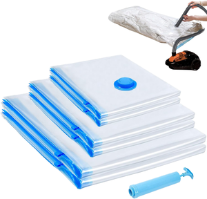 Sacchi <span class=keywords><strong>Sottovuoto</strong></span> Durevoli per Vestiti e Biancheria PA+PE, <span class=keywords><strong>Salvaspazio</strong></span>, Riutilizzabili con Pompa Manuale, Grandi e Trasparenti, Confezione da 5 - Product Image 1