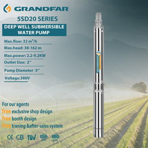 GRANDFAR 5SD20 32m³/h OEM Agriculture Multistage Stainless Steel High Irrigation <b>Submersible</b> Deep Well <b>Pump</b> 5SD20 Series High Pr - Product Image 1