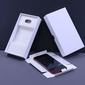 Caja de papel biodegradable personalizada con laminado mate blanco, tapa y base, caja protectora para teléfono móvil, fabricante de China - Product Image 1