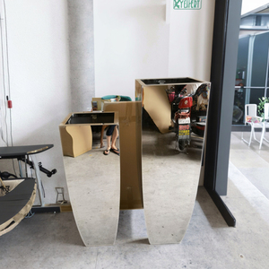 Moderno di lusso per la casa fatta a mano <span class=keywords><strong>vaso</strong></span> di piante in acciaio inox fioriera marrone argento specchio da pavimento in metallo <span class=keywords><strong>vaso</strong></span> per la casa - Product Image 6