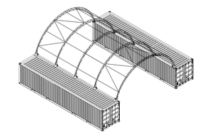 Structure à <span class=keywords><strong>double</strong></span> treillis de qualité industrielle Baosheng 40x40 pieds, anti-UV, anticorrosion et économique pour entrepôt extérieur - Product Image 4