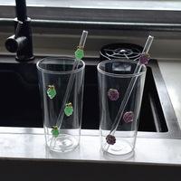 Creatief, eenvoudig, geëmbossed fruitglas, grote inhoud, paar waterbekers