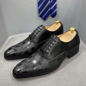Zapatos de Vestir de Cuero con Cordones, Color Negro y Blanco, Impermeables, para Otoño, Estilo Británico Clásico para Caballero - Product Image 6
